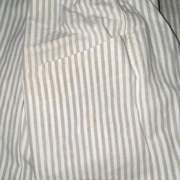 BRIGGS Petite New York Light grey & white striped pants w/ elastic waist Size 10 - Picture 4 of 8